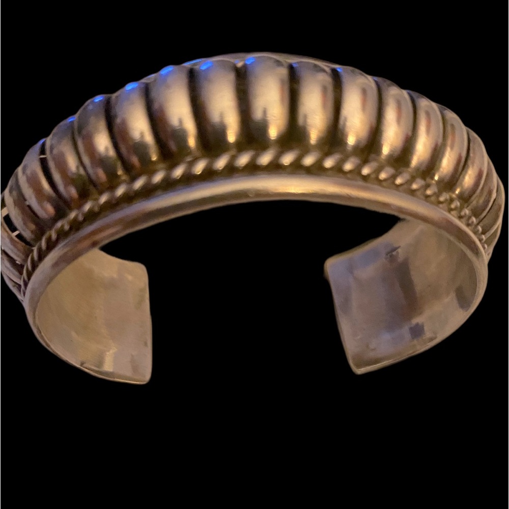 Priscilla Apache Navajo Designed Sterling Silver Cuff Bracelet - Picture 1 of 9